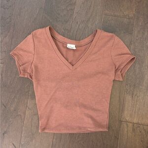 tillys v neck ribbed crop top